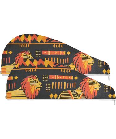 Lion Hair Towel 2 Pack | Super Absorbent Quick Dry Hair Turbans for Women & Girls | Ultimate Hair Drying Solution - Buy Online on GoSupps.com