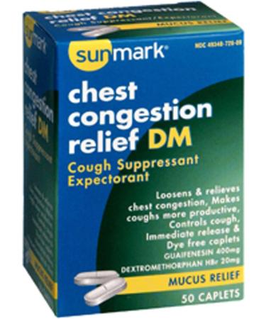 Sunmark Chest Congestion Relief Dm Tablets - 50 Count - Buy Online on GoSupps.com