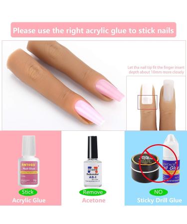 Silicone Practice Fingers for Acrylic Nails - Bendable Fake Nail Training Finger Manicure DIY Nail Art (3-2pcs) - Buy Online on GoSupps.com