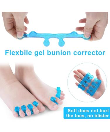 2 Pairs Sibba Gel Toe Separators for Overlapping Toes, Bunions, Hammer Toe - Foot Pain Relief | White/Blue - Buy Online on GoSupps.com