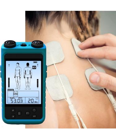 TENS Device for Pain Relief | Double Channel Muscle Relaxation | 24 Programs - Effective Pain Therapy (Blue) - Buy Online on GoSupps.com