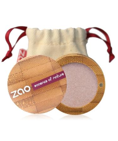 ZAO Matt Eyeshadow 204 gold pink matt eyeshadow with glitter in a refillable bamboo container