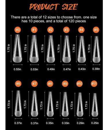 EBANKU 120 PCS Clear Dual Nail Forms System Flat Coffin Nail Mold Tips Acrylic Stiletto Nail Extension Tools for Nail Art Salon Nails Design - Buy Online on GoSupps.com