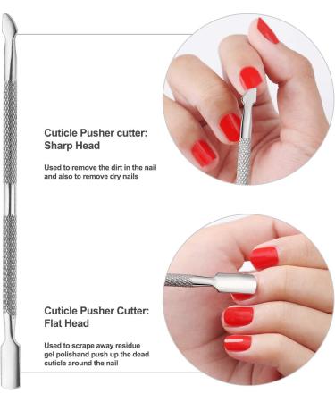 Professional Cuticle Nippers & Pusher Set - Stainless Steel Nail Remover & Cutter for Fingernails & Toenails - Ideal for Gel Nail Art - Travel Gift - Buy Online on GoSupps.com