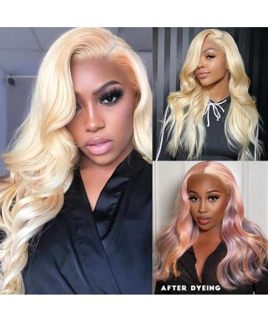 613 Blonde Human Hair Lace Front Wig 20 Inch - Brazilian Virgin Body Wave, 180% Density, HD Lace Frontal, Pre Plucked with Baby Hair - Buy Online on GoSupps.com
