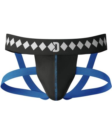 Diamond MMA Four-Strap Jock Strap Supporter with Built-in Athletic Cup Pocket for Sports Black XX-Large