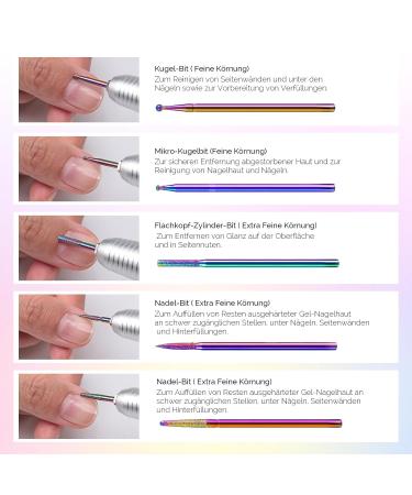 Melodysusia 10PC Diamond Bits Set | Professional Nail Miller Attachments for Manicure & Pedicure | Colorful Grinding Heads for Nail Care - Buy Online on GoSupps.com