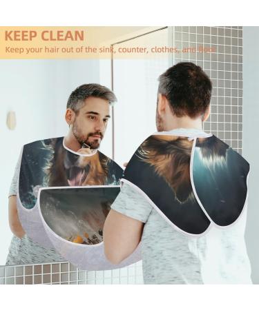 Happy Surfing Dog Beard Bib Apron | Beard Hair Catcher for Men | Ideal Father's Day & Christmas Gifts for Dad | 2 Suction Cups Included - Buy Online on GoSupps.com