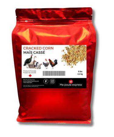 Ma Poule Express Premium Cracked Corn - Nutrient-Rich Feed for Birds and Poultry 5 lbs (2.27 kg) Bag