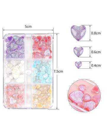 3D Heart Nail Charms Kit | Color Resin Shapes for Acrylic Nails | Nail Art Accessories for Women and Girls - Buy Online on GoSupps.com