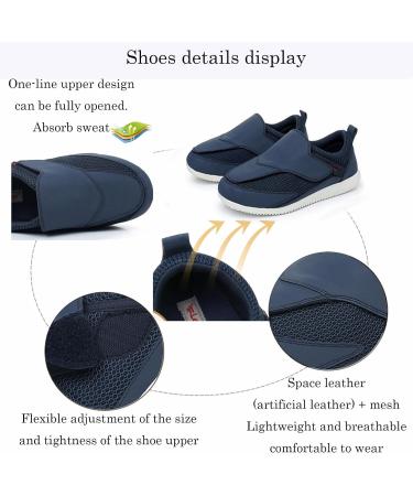 Diabetic Shoes for Women - Extra Wide Adjustable Slip-On Walking Shoes for Swollen Feet - Comfortable Pain Relief for Elderly - Blue (Size 7 - Buy Online on GoSupps.com