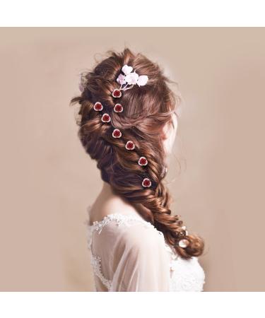 10 Crystal Rhinestone Flower Hairpins - Bridal & Wedding Hair Accessories - Buy Online on GoSupps.com