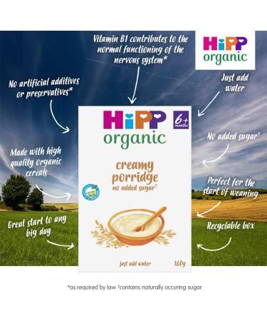 HiPP Organic Stage 1" From 6 Months" Creamy Porridge 160 g (Pack of 4) - Buy Online on GoSupps.com