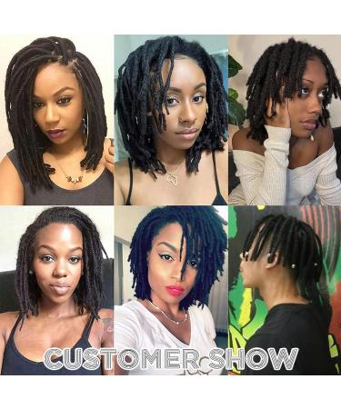 6-18 Inch Handmade Human Hair Dreadlock Extensions for Men/Women - Can Be Dyed, Bleached, Curled - 6 Inch, 10 Strands, 0.6CM Width (1B) - Buy Online on GoSupps.com