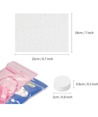 Skycase 200 Compressed Towels - Portable Mini Facial Cloth Tablets for Travel | Breathable Cotton Pink & Blue - Buy Online on GoSupps.com
