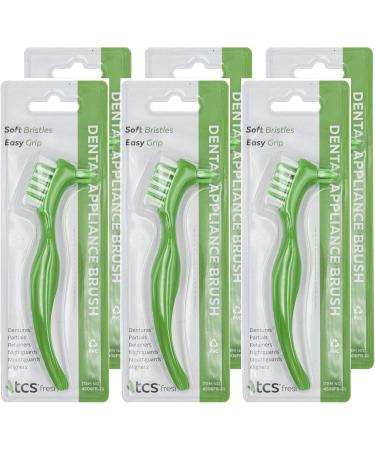 Buy TCS Fresh Dental Appliance Cleaning Toothbrush - Soft Bristle Ergonomic Handle 3 Pack for Dentures Retainers & Mouth Guards - Buy Online on GoSupps.com