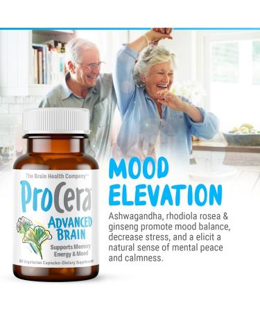 Procera Advanced Brain - Fast Acting - Ingredients Supported by 100+ Studies - Improve Memory, Recall - Concentration - Clears Fog - Mental Clarity - Slows Cognitive Decline - 60 Count - Buy Online on GoSupps.com