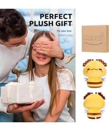 Mewaii Soft Strawberry Cow Mushroom Pillow Stuffed Animal Plush - Yellow Bee 8 Inch - Buy Online on GoSupps.com
