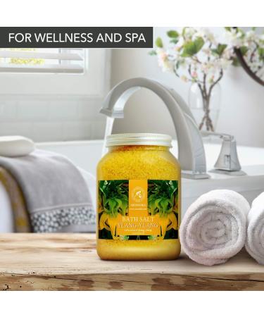 Ylang Ylang Bath Salts 46 Oz (1300g) - 100% Natural Essential Oil for Good Sleep and Relaxation | Aromatherapy Spa Treatments - Buy Online on GoSupps.com