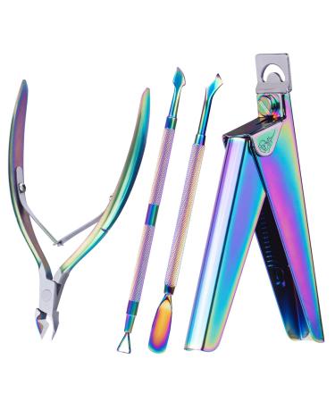 MELODYSUSIE Nail Clippers Tip Cutters for Acrylic False Fake Gel Artificial Nails Rustproof Sharp Professional Manicure Pedicure Trimmer Nail Care Tools (Small C-Colorful) Small C-colorful