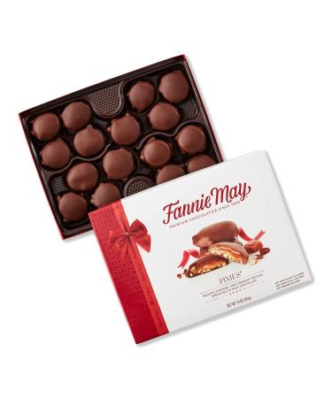 Fannie May Pixies, Milk Chocolate Covered Caramel with Pecans, Chocolate Candy Gift Box, 14 oz Chocolate 14 Ounce (Pack of 1)