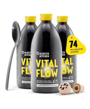 Kloster Kitchen Kloster Kitchen Vital Flow Micronutrient Concentrate | 3 x 500 ml 3 months 74 ingredients | Fruits vegetables and herbs Vitamins minerals and trace elements | Micronutrient liquid juice