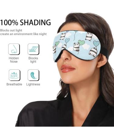 Haskirky Light Blocking Eye Mask Breathable and Adjustable Adult Men and Women Travel on Business Trips Yoga Meditation Light Smooth Comfortable Eye Mask Office Deep Sleep Goodies Blue Cartoon Pand - Buy Online on GoSupps.com