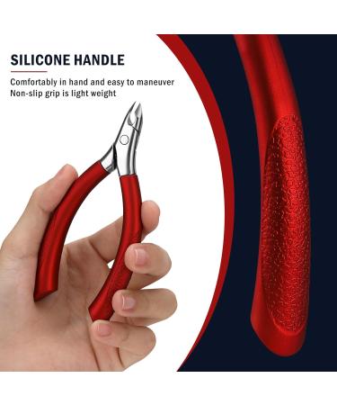 FVION Professional Cuticle Trimmer Nippers - Stainless Steel Cuticle Cutter for Nails (5mm) Red - Buy Online on GoSupps.com