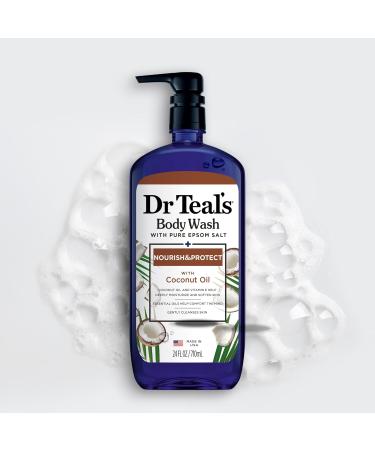Dr Teal's Body Wash with Pure Epsom Salt with Coconut Oil 24 fl oz (Pack of 4) - Buy Online on GoSupps.com