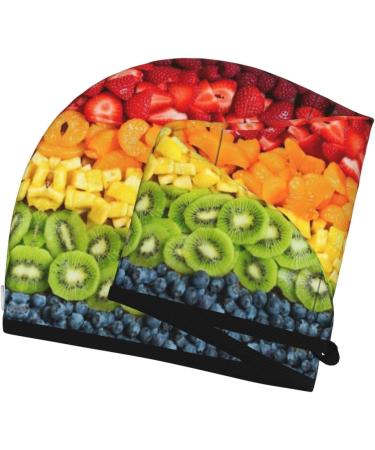 Fruit Rainbow Coral Velvet Dry Hair Cap - Unisex Towel Wrap for Bath Pool Beach | Ideal Home Accessory - Buy Online on GoSupps.com