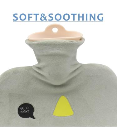 ZSMJAER Large 2000ml Hot Water Bottle - Fluffy Cover for Warmth | Perfect for Stomach Pain Back Relief and Cozy Comfort - Buy Online on GoSupps.com
