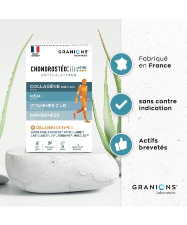 GRANIONS | Chondrosteo+ Collagen Activ' | Contributes to flexibility and joint comfort | Mobility flexibility bone capital | Collagen Vitamin C Manganese | 30 Capsules - Buy Online on GoSupps.com