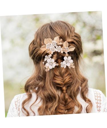 MERRYHAPY 1 Set Leaves and Flowers Hair Comb Bridal Headpiece Hair Comb Clips Hair Accessories for Women Flower Hair Clips for Women Hair Comb for Flower Headpieces for Women - Buy Online on GoSupps.com
