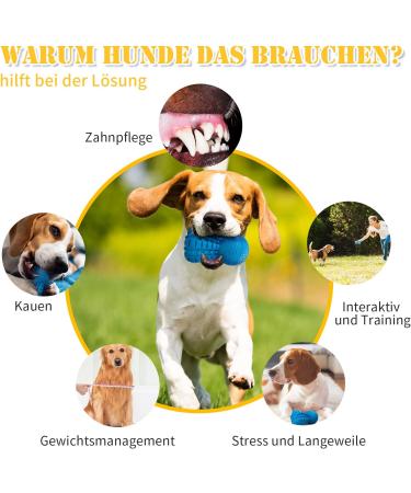 Durable Insmercable Dog Toys for Aggressive Chewers | Non-Toxic Natural Rubber | Squeaky Blue Toys for Medium & Large Dogs - Buy Online on GoSupps.com