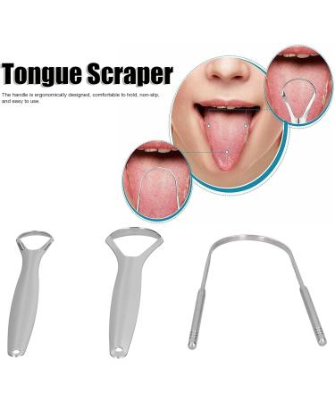 Sunfecili Portable Tongue Scraper Set - 3 Stainless Steel Cleaners for Adults | Easy-to-Use Oral Care Tools - Buy Online on GoSupps.com