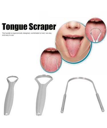 3-Part Tongue Scraper | 100% Surgical Stainless Steel 304 | Professional Oral Care Brush for Adults & Kids | Improve Bad Breath & Freshen Breath - Buy Online on GoSupps.com