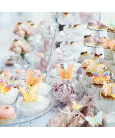 60Pcs Colorful Lively 3D Butterfly Cupcake Topper Cake Wall Butterflies Food Decorations Color Mixed Size for Decorating Baby Shower Girl's Birthday Butterfly Party Supplies - Buy Online on GoSupps.com