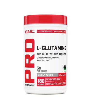 GNC Pro Performance L-Glutamine 5000mg Amino Acid Supplement Powder Supports Muscle Recovery Function Immune System Plays Key Role in Protein Synthesis Unflavored 181 Servings