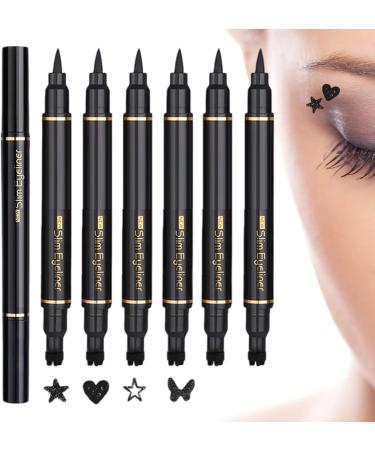Flkiglm Makeup StampLiquid Eyeliner with Stamp Mold Shapes 6 Pieces Long Lasting Water Resistant Cosmetics for Women Beauty for Stage Travel Party Performance Cosplay Wedding Vacation - Buy Online on GoSupps.com