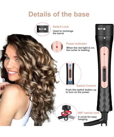 Curling Wand Set - 3 in 1 Interchangeable Ceramic Hair Curling Wands with Heat Resistant Glove - Buy Online on GoSupps.com