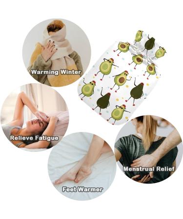 Naanle Dancing Avocado Hot Water Bottle 2L - Large Transparent Heat & Cold Therapy for Pain Relief | Perfect Bed Warmer for Hands & Feet - Buy Online on GoSupps.com