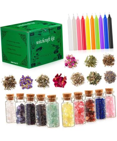 1 Set Witchcraft Candle & Wiccan Supplies - DIY Kits with Dried Flowers Meditation Accessories & Handmade Jewelry Materials - Buy Online on GoSupps.com
