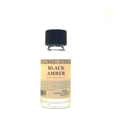 Black Amber Perfume Oil for Perfume Making Personal Body Oil Soap Candle Making & Incense Splash-On Clear Glass Bottle. Premium Quality Undiluted & Alcohol Free (1oz Black Amber Fragrance Oil)