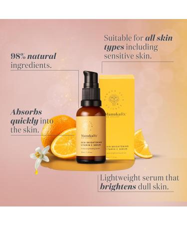 ManukaRx Vitamin C Serum | Anti-Aging & Brightening Face Serum | Even Skin Tone & Reduce Dark Spots | Fine Lines & Wrinkles | 30 ml - Buy Online on GoSupps.com