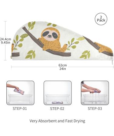 Buy Cute Funny Koalas Hair Towel 2 Pack - Super Absorbent Quick Dry Hair Turbans for Women & Girls - Buy Online on GoSupps.com