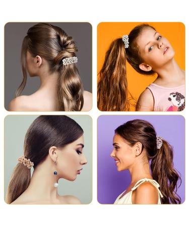5PCS Pearl Hair Ties - Rhinestone Stretchy Hair Bands for Women and Girls - Hair Accessories Gift Set (Champagne Pink/White/Black) - Buy Online on GoSupps.com