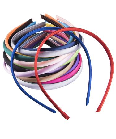 Duufin 50 Pack Colorful Satin Headbands for Girls & Women - DIY 1cm & 25 Colors - Buy Online on GoSupps.com