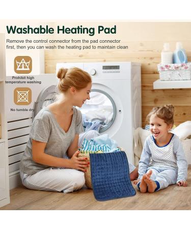 Large Electric Heating Pad for Back Pain Relief - 4 Timer Settings, 6 Temperature Levels - Auto Shut Off - Dry & Moist Therapy - Portable Heat Patch - 12x24 - Blue - Buy Online on GoSupps.com