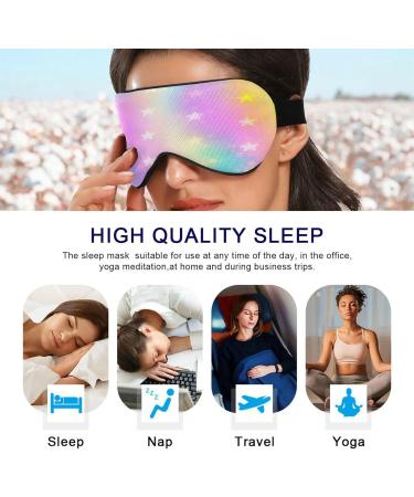 Sleep Mask - Light Blocking Abstract Rainbow Glitter Stars | Adjustable Soft Eye Cover for Travel & Naps | Men & Women - Buy Online on GoSupps.com