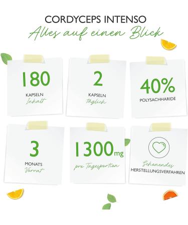 Cordyceps Mushroom 180 Capsules - 650mg CS-4 Extract | 40% Bioactive Polysaccharides | High-Dose Vegan Supplement - Laboratory Tested - Buy Online on GoSupps.com
